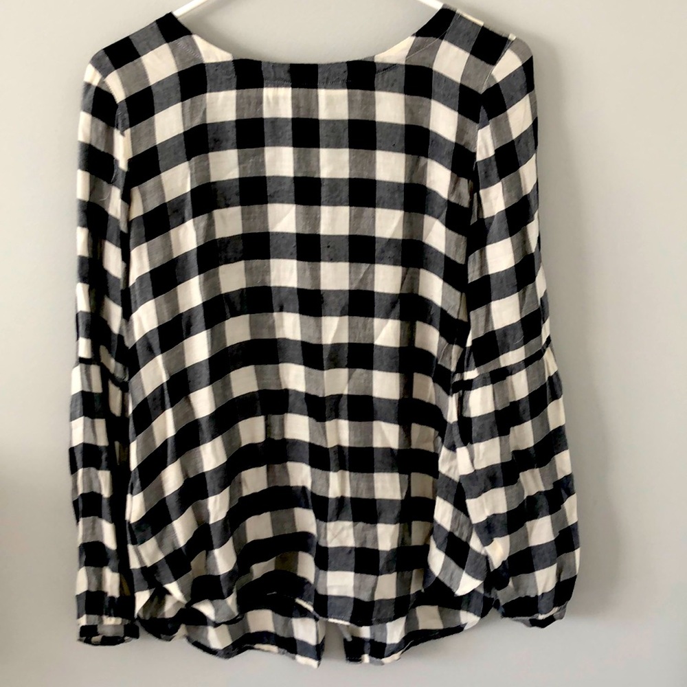 LOFT Plaid Top with Buttons